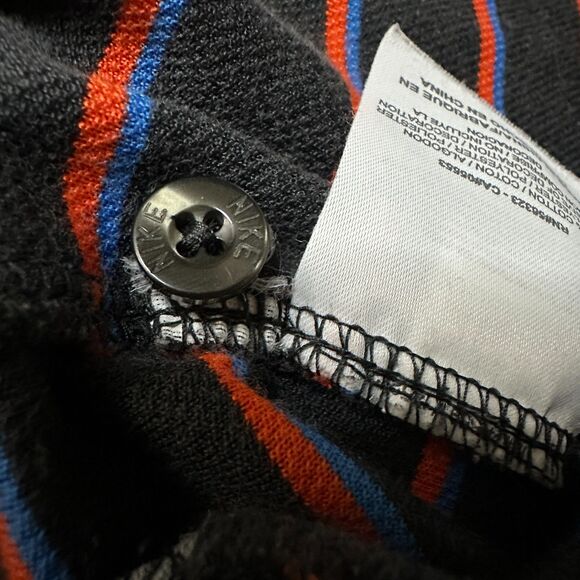 Vintage 00s Y2K Nike "The Athletic Dept." Striped Polo Shirt - Men's Size Large - Picture 8 of 9